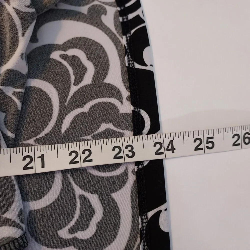 INC International Concepts Shirt Top Womens Large Asymmetrical Hem Black White - Picture 12 of 12